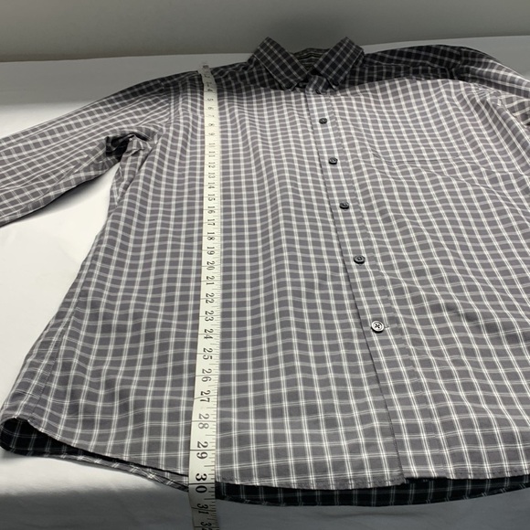 Eddie Bauer Wrinkle Resistant Long Sleeve Button Shirt Grey/White Plaid Large - Picture 11 of 11